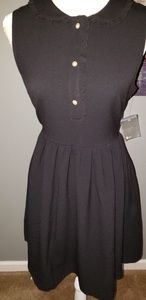 Tahari Womens Flare Dress Pockets! NWT 8 Black!